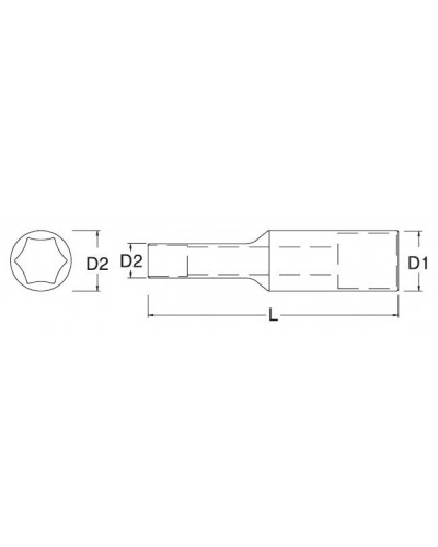 NASADKA 1/4" 6-KĄT DŁUGA 11MM