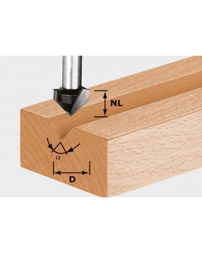 Festool Frezy do wpustów w kształcie V HS S8 D14/7/90°
