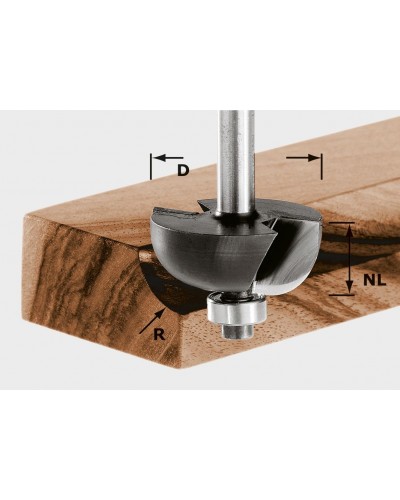 Festool Frez do wgłębień półokrągłych HW S8 D25,5/R6,35 KL