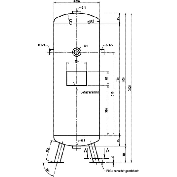 Zbiornik powietrza 50 L 16bar pionowy