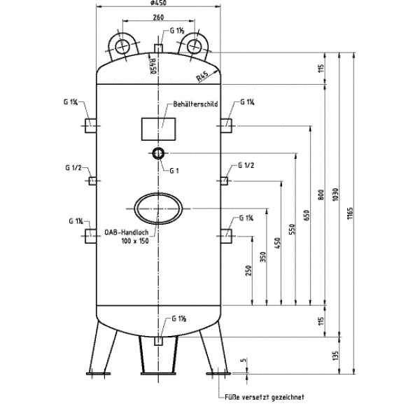 Zbiornik powietrza 150 L 11bar pionowy