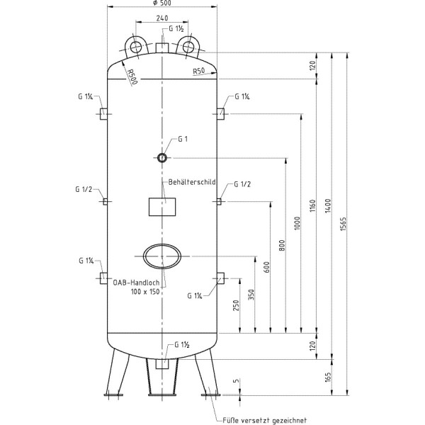 Zbiornik powietrza 250 L 11bar pionowy