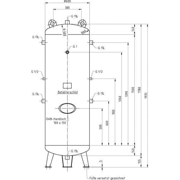 Zbiornik powietrza 500 L 11bar pionowy