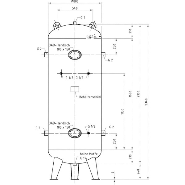 Zbiornik powietrza 1000 L 11bar pionowy