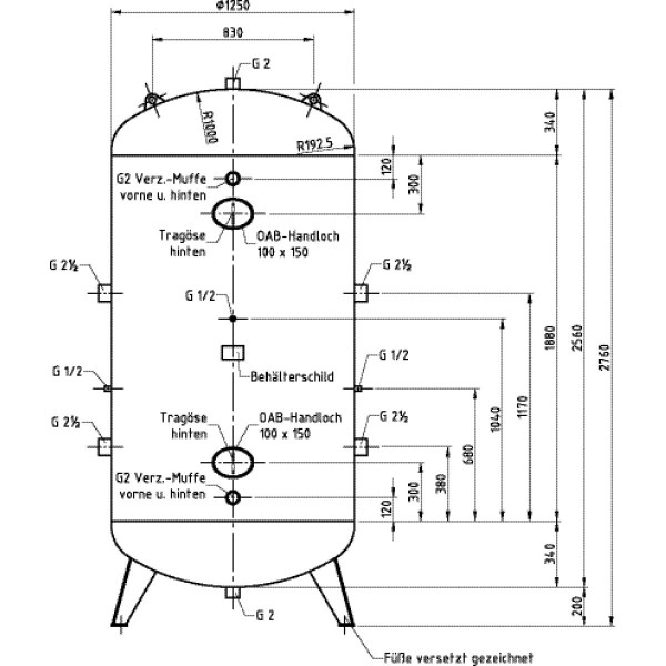Zbiornik powietrza 3000 L 16bar pionowy