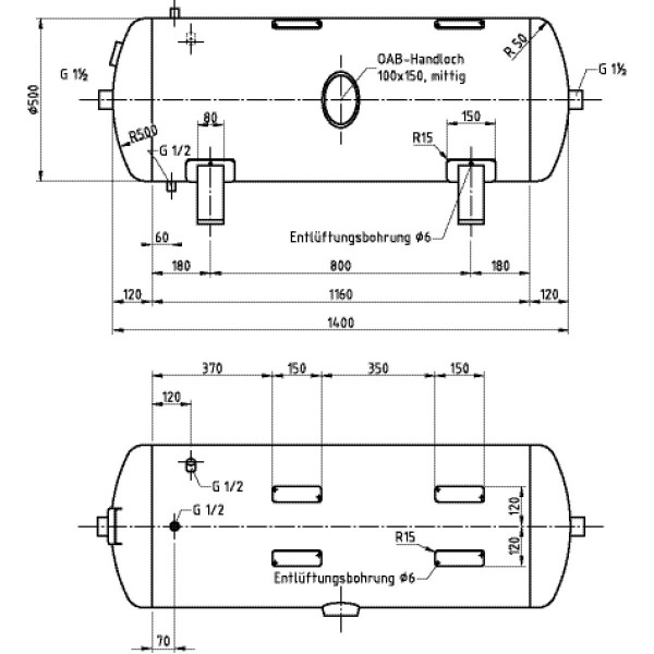 Zbiornik powietrza 250 L 16bar poziomy