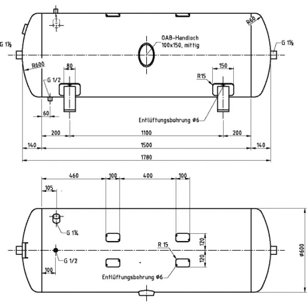 Zbiornik powietrza 500 L 11bar poziomy