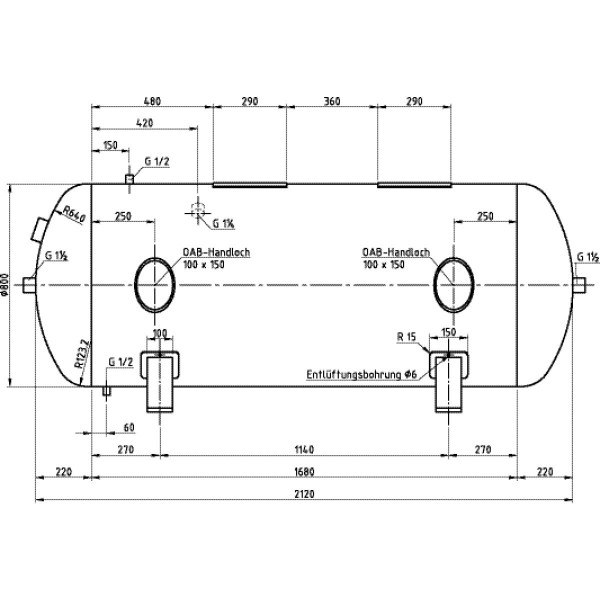 Zbiornik powietrza 1000 L 16bar poziomy