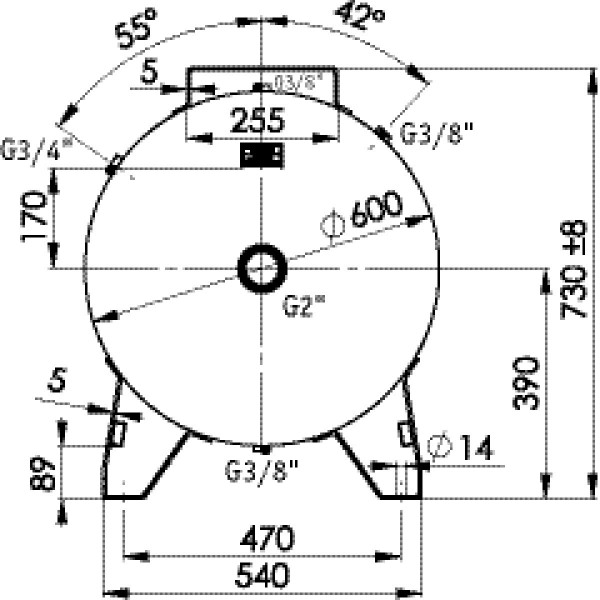 Kocioł 270 litrów 10bar (leżące) Kocioł 270 litrów 10bar (leżące)