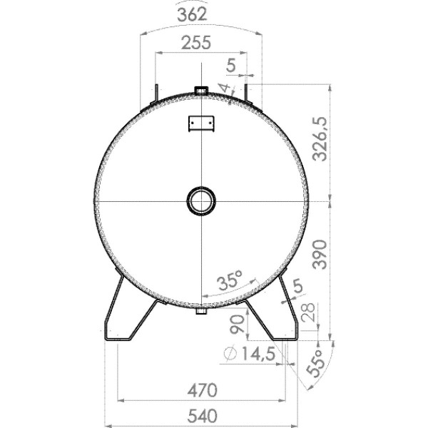 Zbiornik sprężonego o mocy 500l/15bar Zbiornik sprężonego o mocy 500l/15bar
