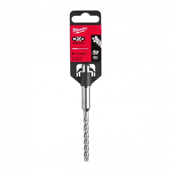 Wiertło SDS Plus MX4 6/50/115 mm Wiertło SDS Plus MX4 6/50/115 mm