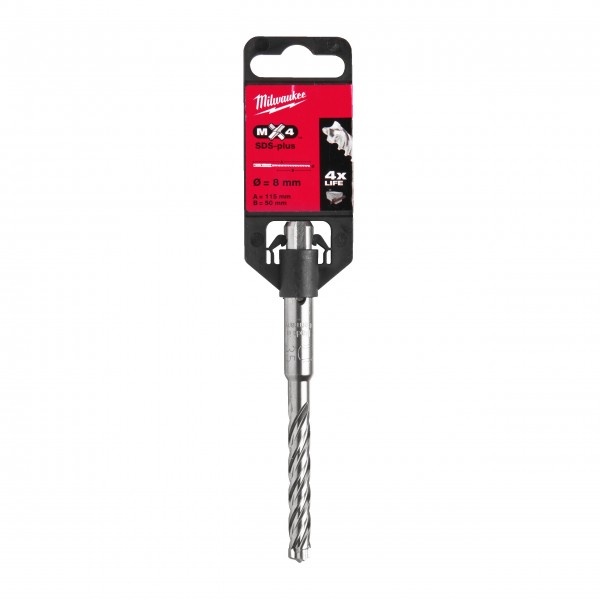 Wiertło SDS Plus MX4 8/50/115 mm Wiertło SDS Plus MX4 8/50/115 mm