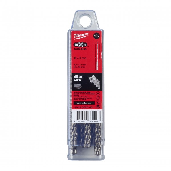 Wiertła SDS Plus MX4 8/50/115 mm - 10...