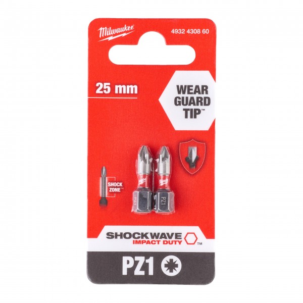 Bity udarowe Shockwave PZ1 25mm-2szt. Bity udarowe Shockwave PZ1 25mm-2szt.