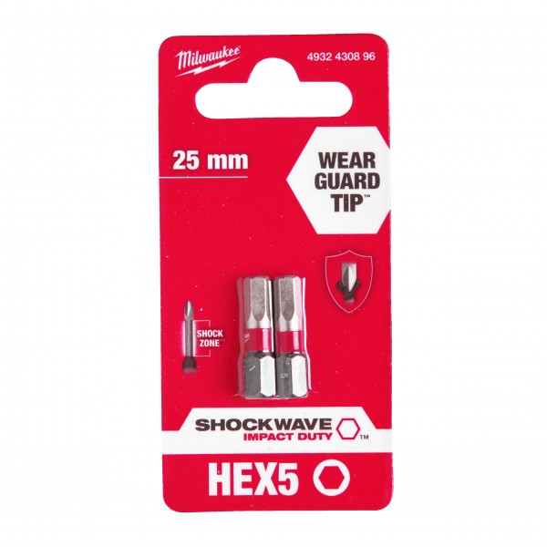 Bit Shockwave Hex5 25mm-2szt.