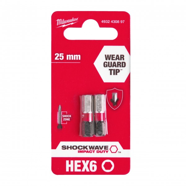 Bit Shockwave Hex6 25mm-2szt.