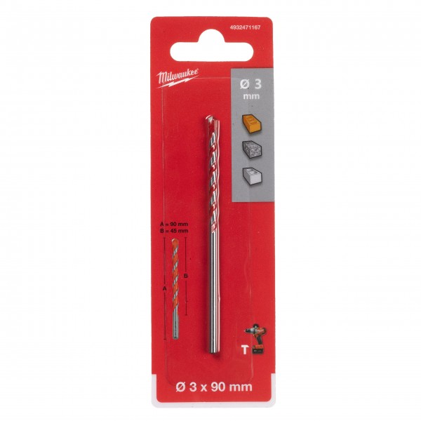 Wiertło udarowe do betonu 3.0x90 mm