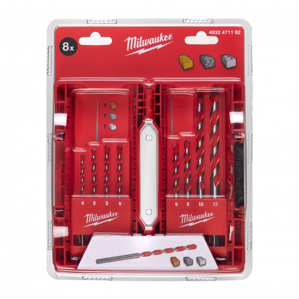 Wiertła udarowe do betonu - zestaw 8...