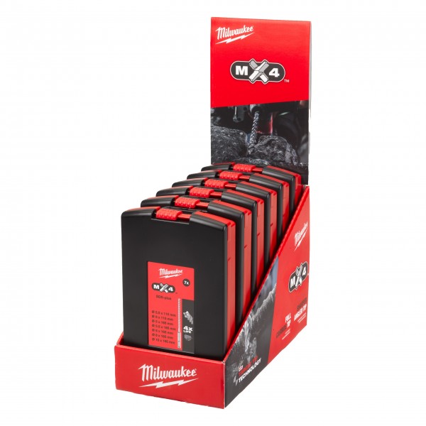 6x Zestaw wierteł SDS Plus MX4 - 7szt