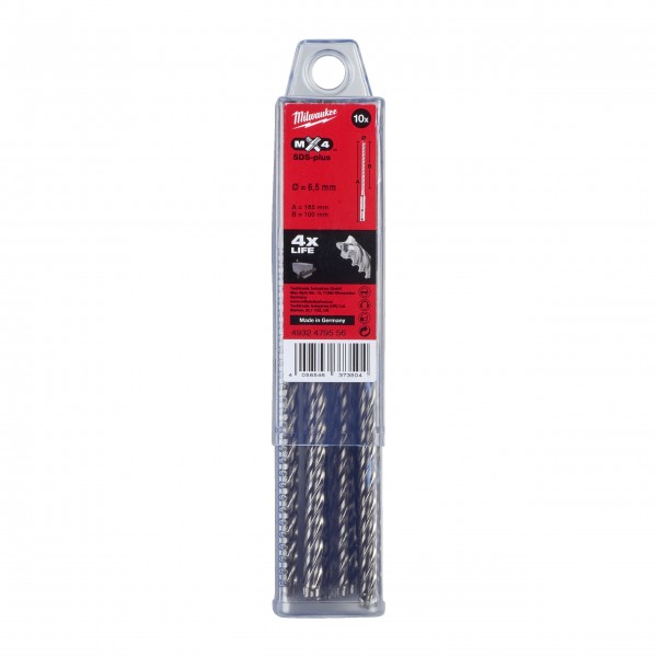 Zestaw wierteł SDS Plus MX4 6,5x165... Zestaw wierteł SDS Plus MX4 6,5x165...