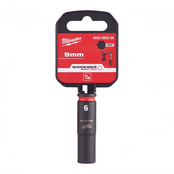Nasadka udarowa długa SHW 1/4" 9 mm, Hex