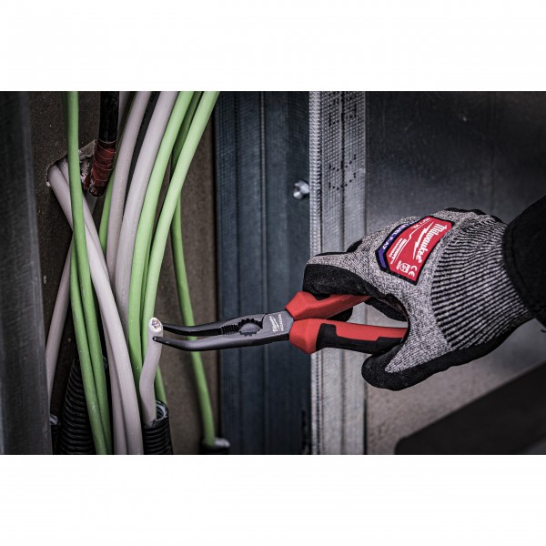 Szczypce długie 205mm wygięte pod...