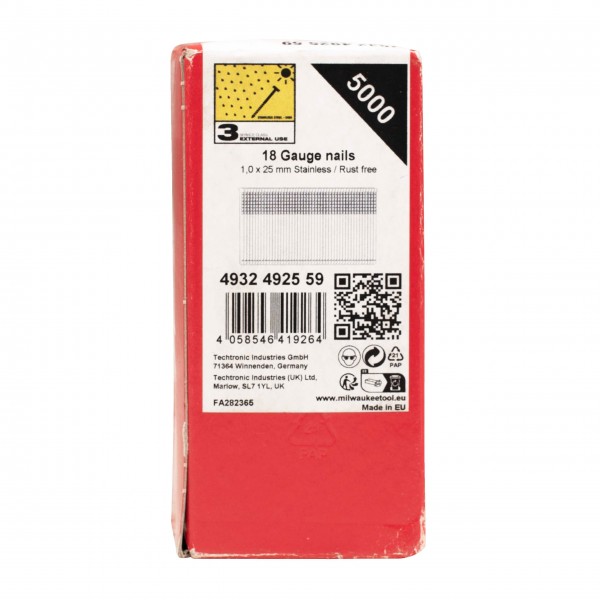 Sztyfty Inox 18G/25mm- 5 tys. szt. -...