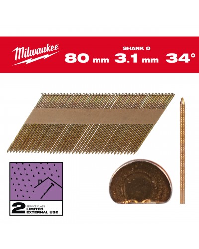 Gwoździe pierścieniowe galwanizowane 80x3.1mm - 2200szt - M18FFN