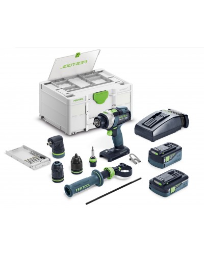 Festool Akumulatorowa wiertarko-wkrętarka udarowa TPC 18/4 5,0/4,0 I-Set/XL QUADRIVE