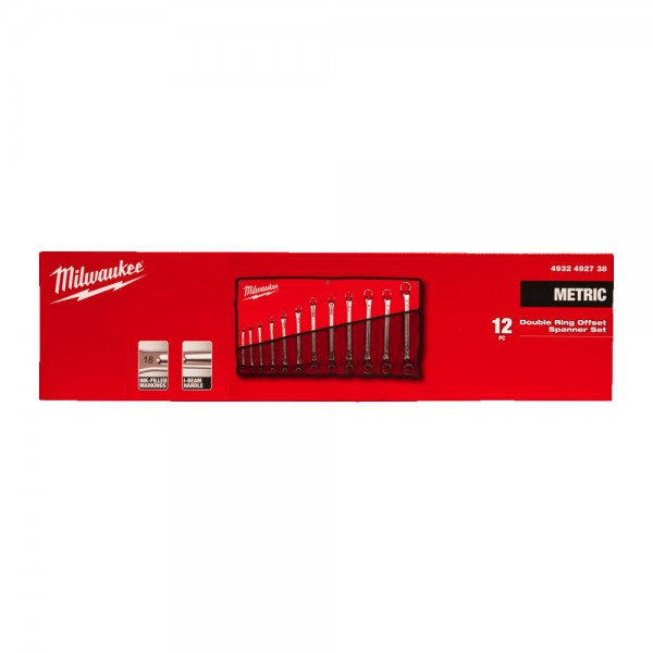 Zestaw kluczy oczkowych giętych 12szt