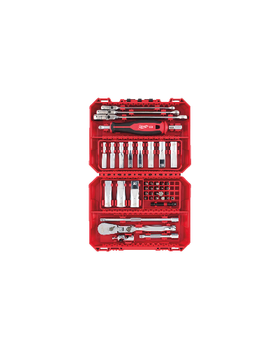 Zestaw nasadek z grzechotką 1/4",kluczami oraz bitami - 42szt